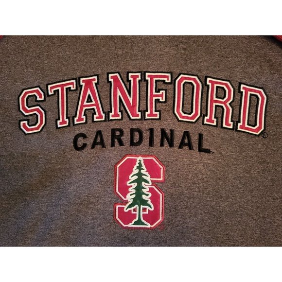 STANFORD CARDINAL University Gray & RED Hoodie Pullover Embroidered Size XXL - Picture 8 of 13